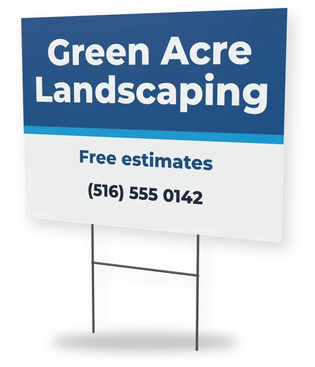 A Green Acre Landscaping yard sign on its H stake