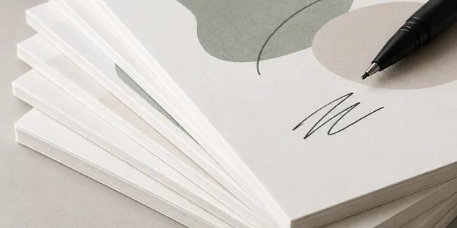 18 pt Matte. Our thickest card, smooth uncoated matte that takes a pen
